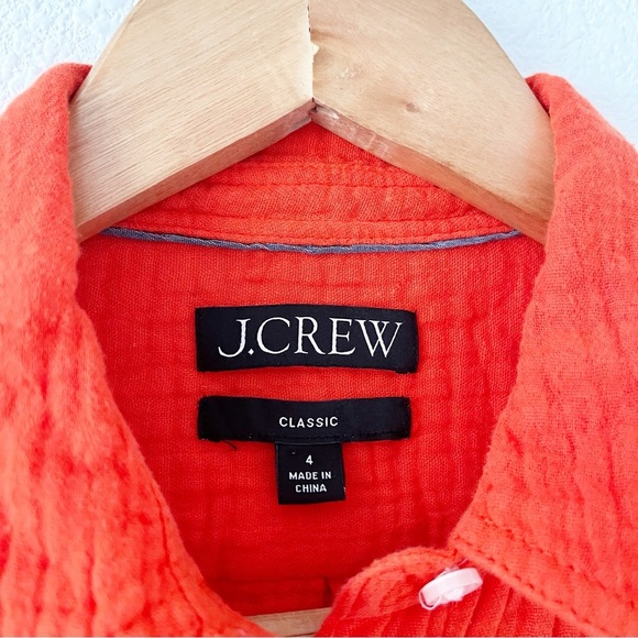 J. Crew Double-Gauze Button Up Classic Shirt in Cerise - Picture 3 of 10
